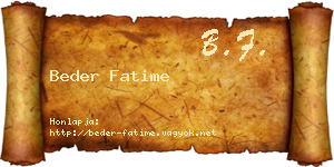 Beder Fatime névjegykártya